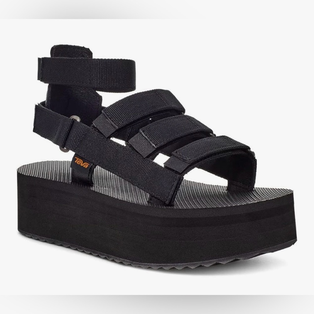 Teva Women's Black Strappy Platform Sandals